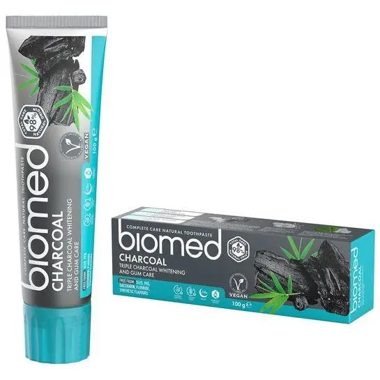 BIOMED Charcoal – Natürliche Aktivkohle-Zahncreme für sanftes Whitening & Zahnfleischpflege (100 g) - Egészség és