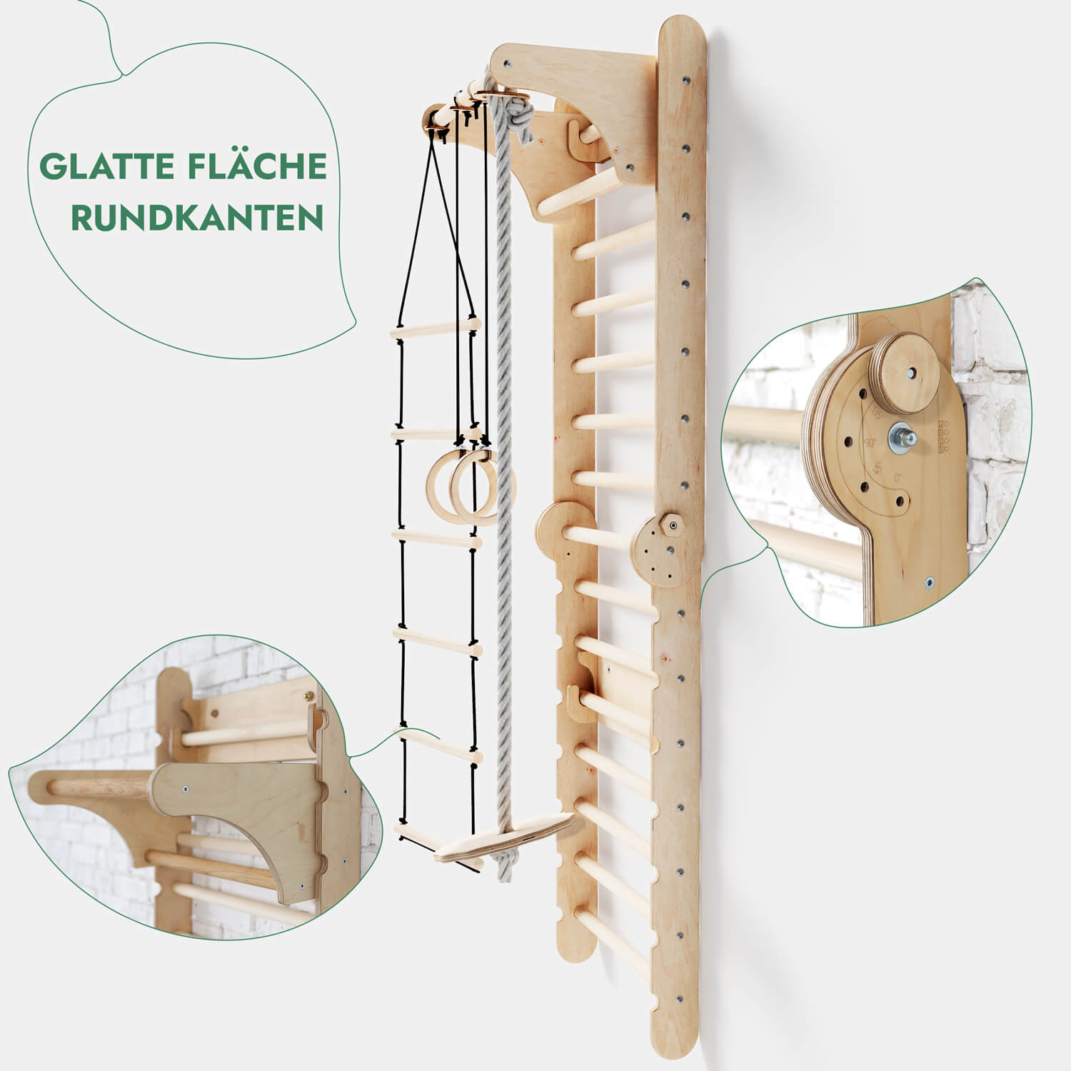 Schwedische Wand + Slide & 3-in-1 Gym Set – Indoor Kletterset für Kinder