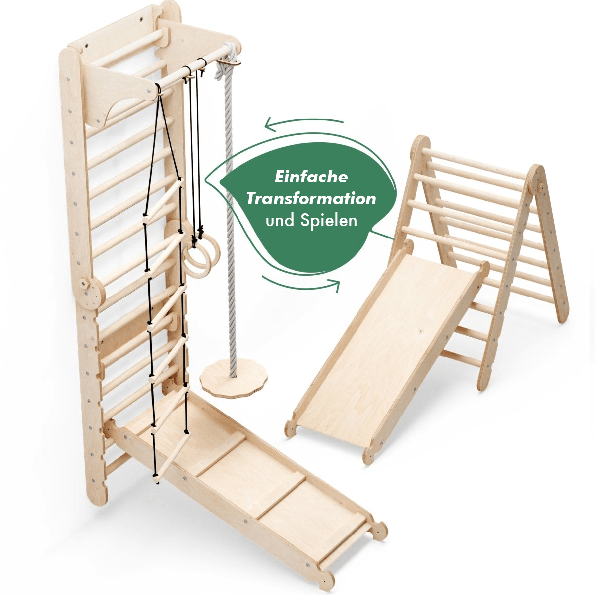 Schwedische Wand + Slide & 3-in-1 Gym Set – Indoor Kletterset für Kinder