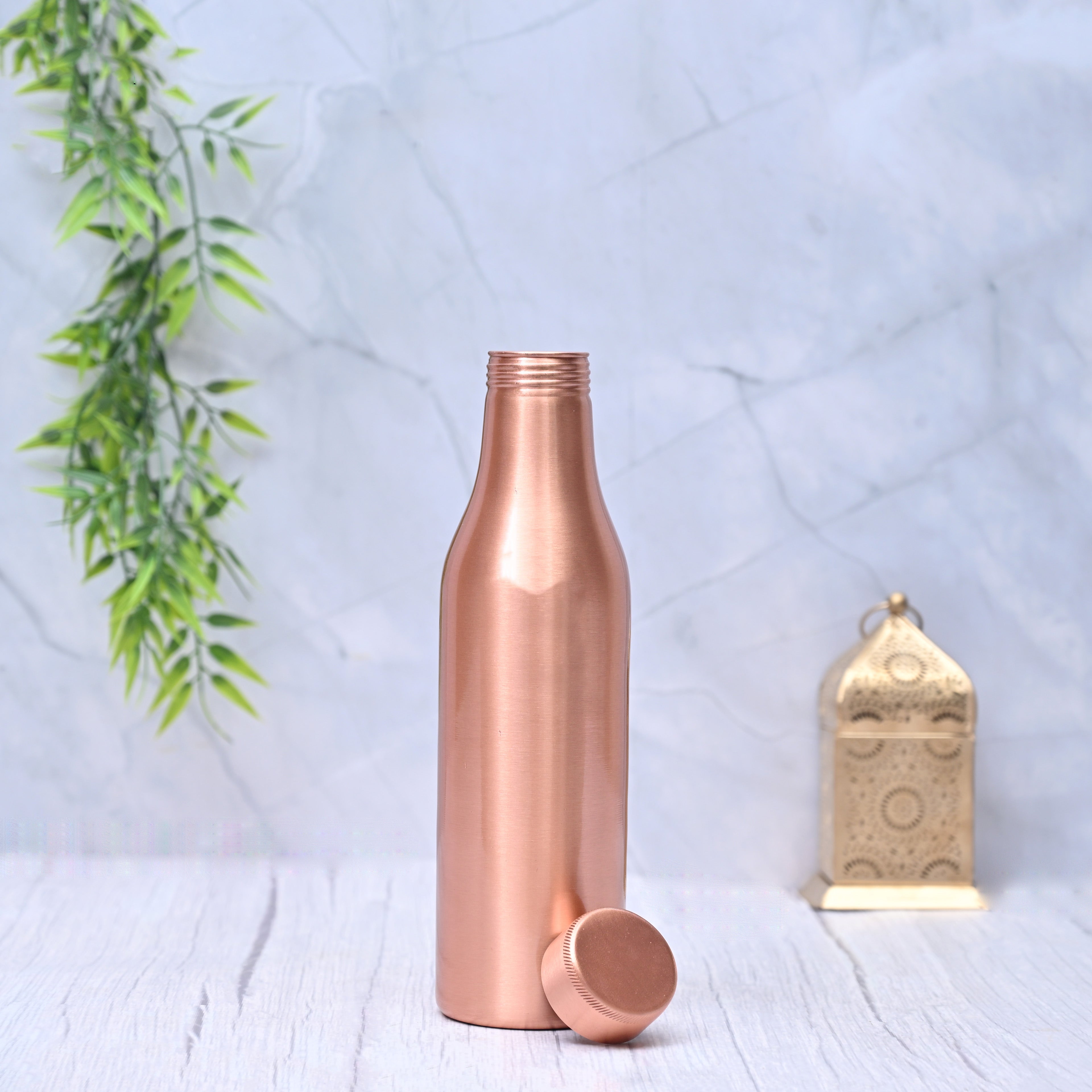 Plain Matt Finished Copper Water Bottle-1