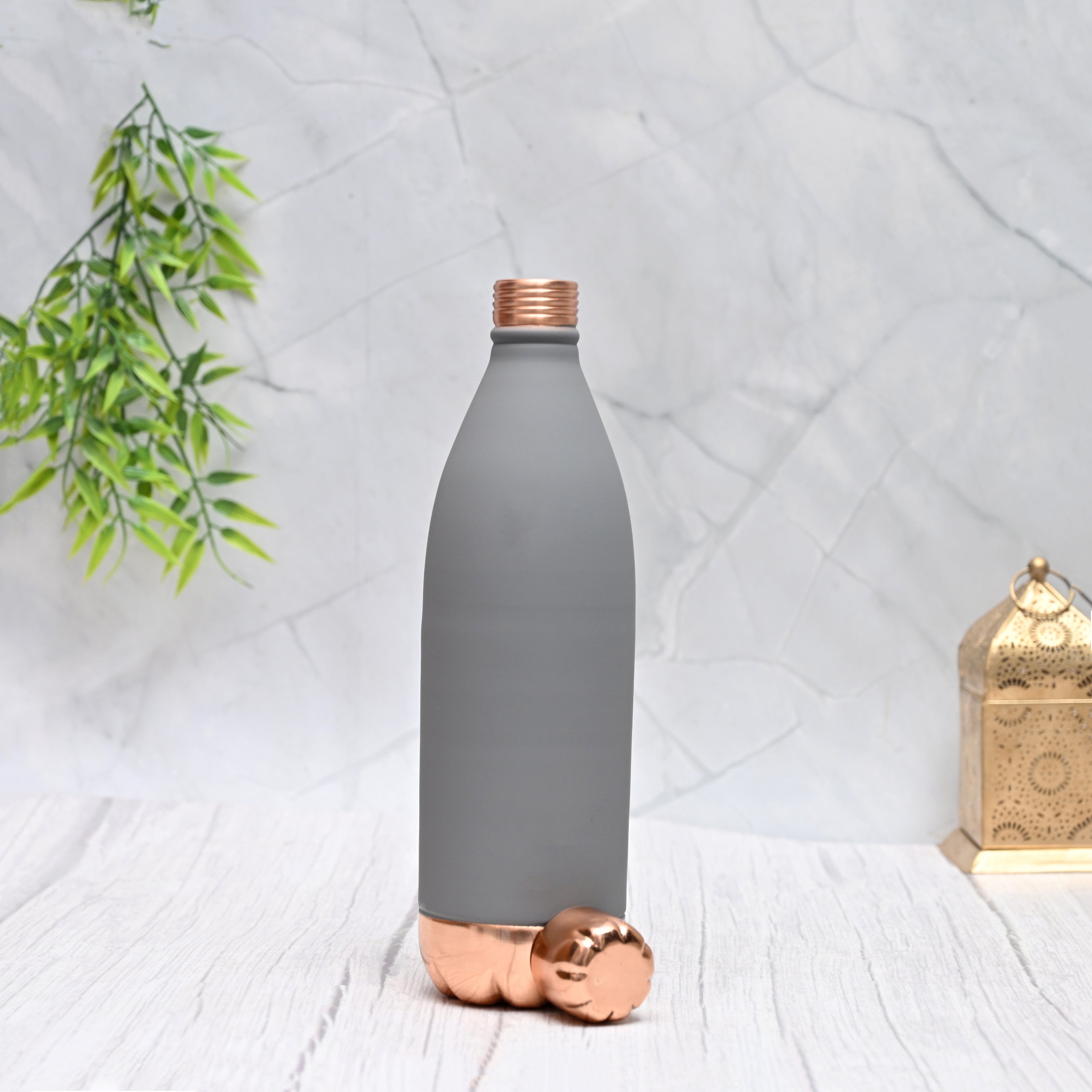 Pure Copper Atlas Silk Bottle ( Grey ) 1000 ML