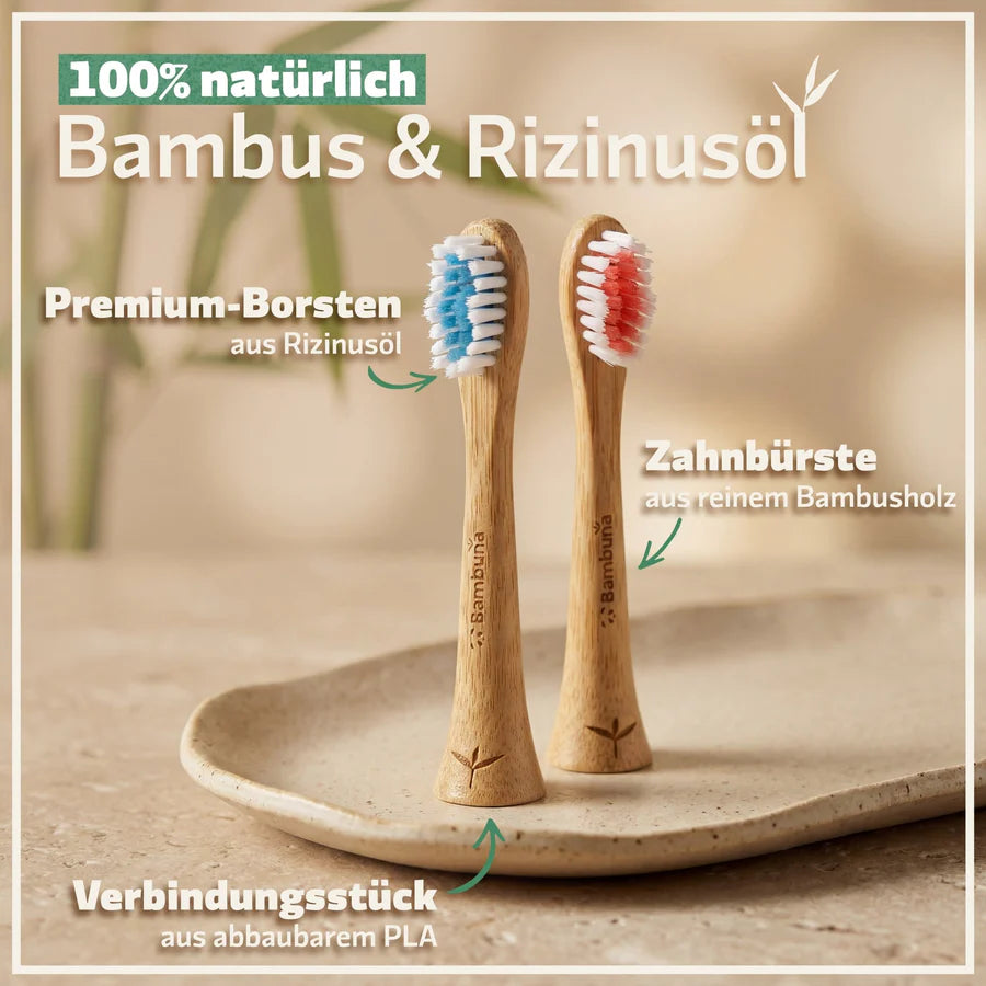 Bambus Aufsteckbürsten für Philips Sonicare – nachhaltig 2er Set | Bambuna