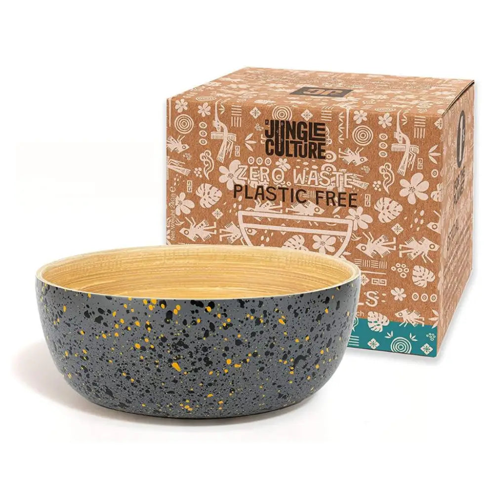 Bambus Servierschale – handgefertigt nachhaltig & mit Terrazzo-Design - Dark Grey - Bowls & Cutlery