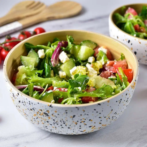 Bambus Servierschale – handgefertigt nachhaltig & mit Terrazzo-Design - Bowls & Cutlery