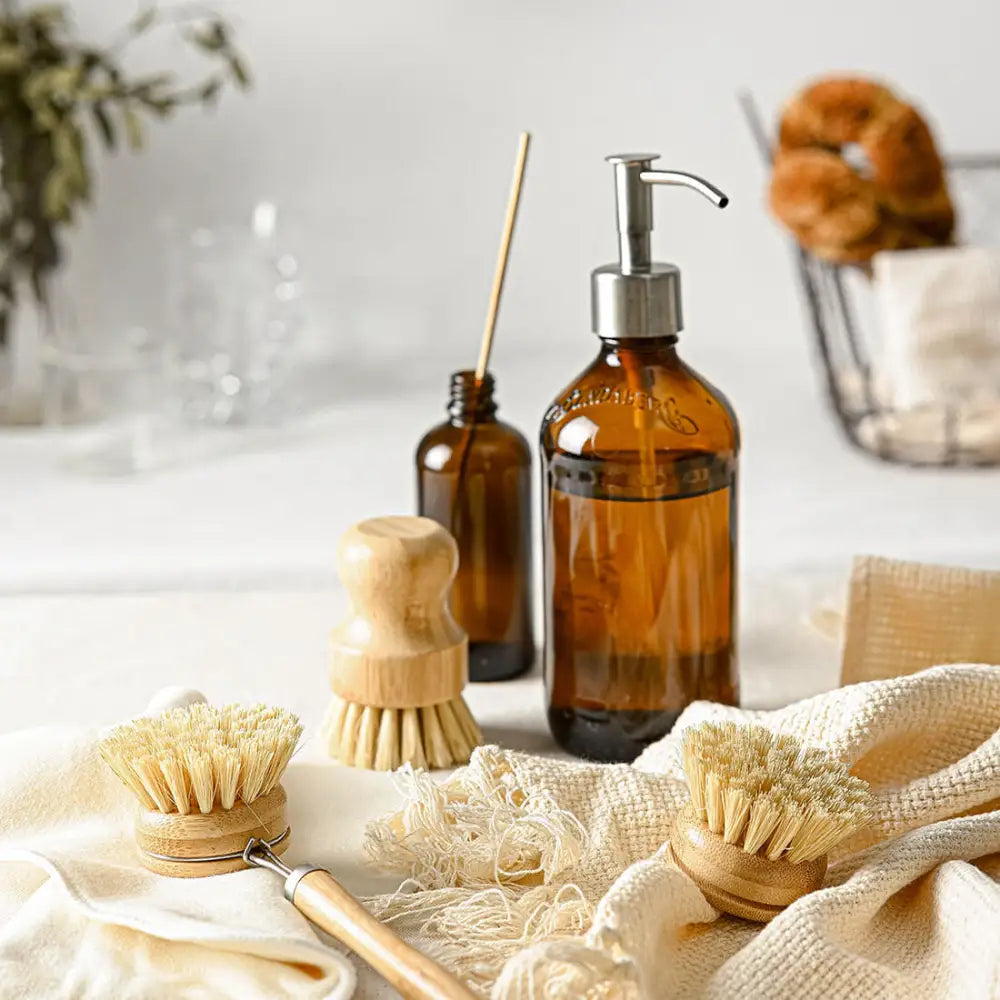 Bambus Spülbürsten-Set – 6-teilig plastikfrei & biologisch abbaubar - Dish brushes