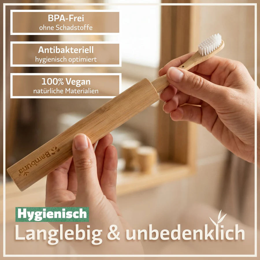 Bambus Zahnbürsten Etui – nachhaltig & plastikfrei für unterwegs | Bambuna