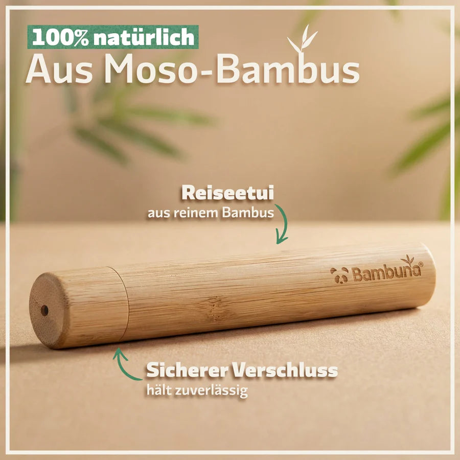 Bambus Zahnbürsten Etui – nachhaltig & plastikfrei für unterwegs | Bambuna