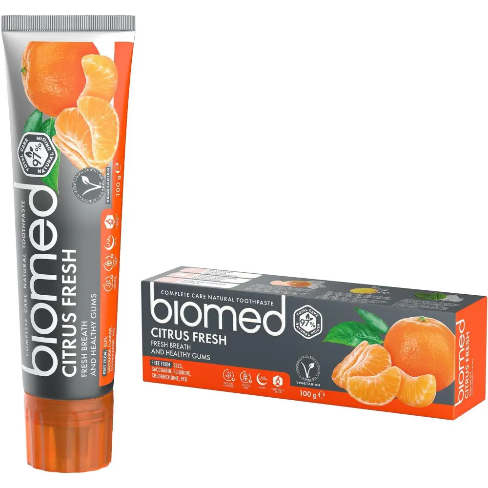 BIOMED Citrus Fresh Flouridfreie Zahncreme (100 g) - Egészség és szépségápolás -> Testápolás -> Szájápolás -> Fogkrém