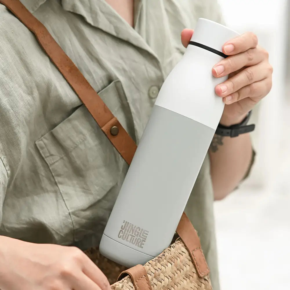 Edelstahl-Trinkflasche – Weiß/Grau 650 ml - Water bottle