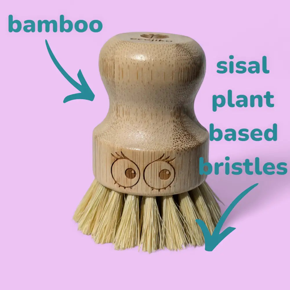 Glam Pot Scrubber | Fun Sustainable Bamboo Pot Scrubbing Brush - n/a