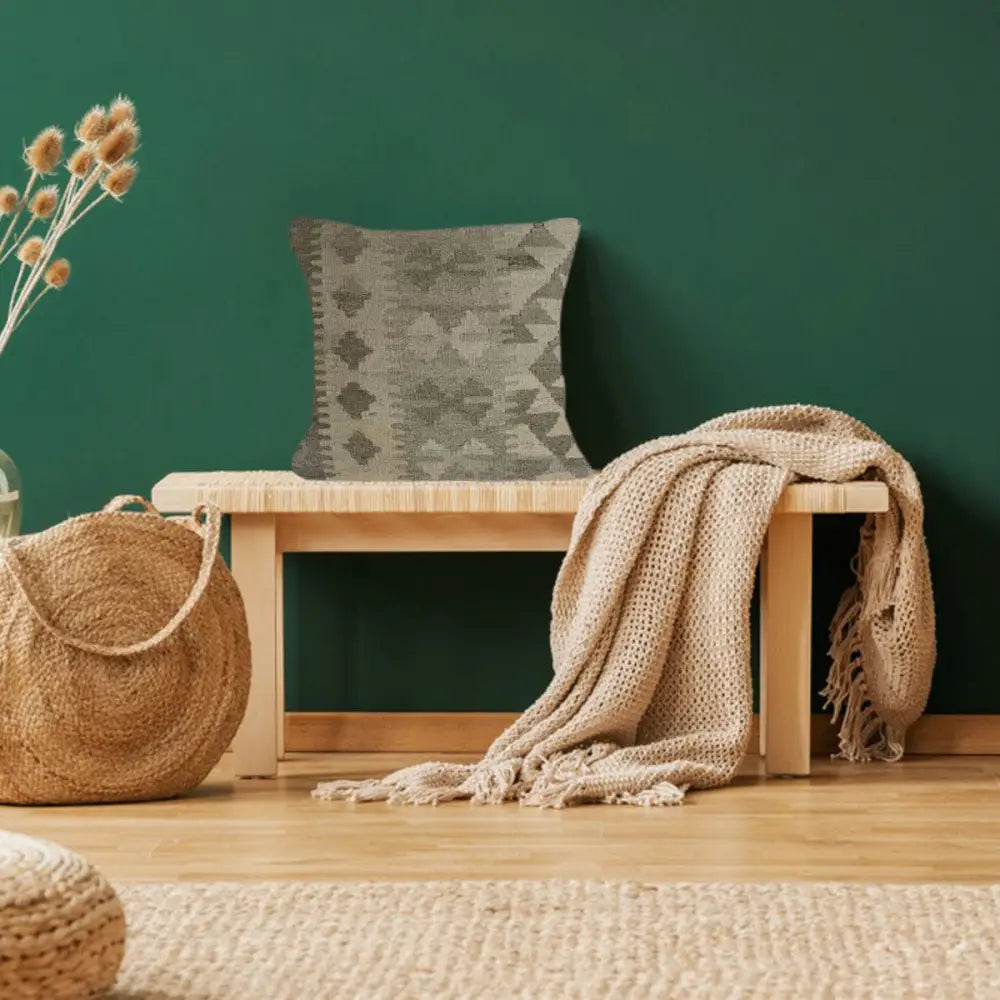 Kilim-Kissenhülle - Olivgrün - Cushion Covers