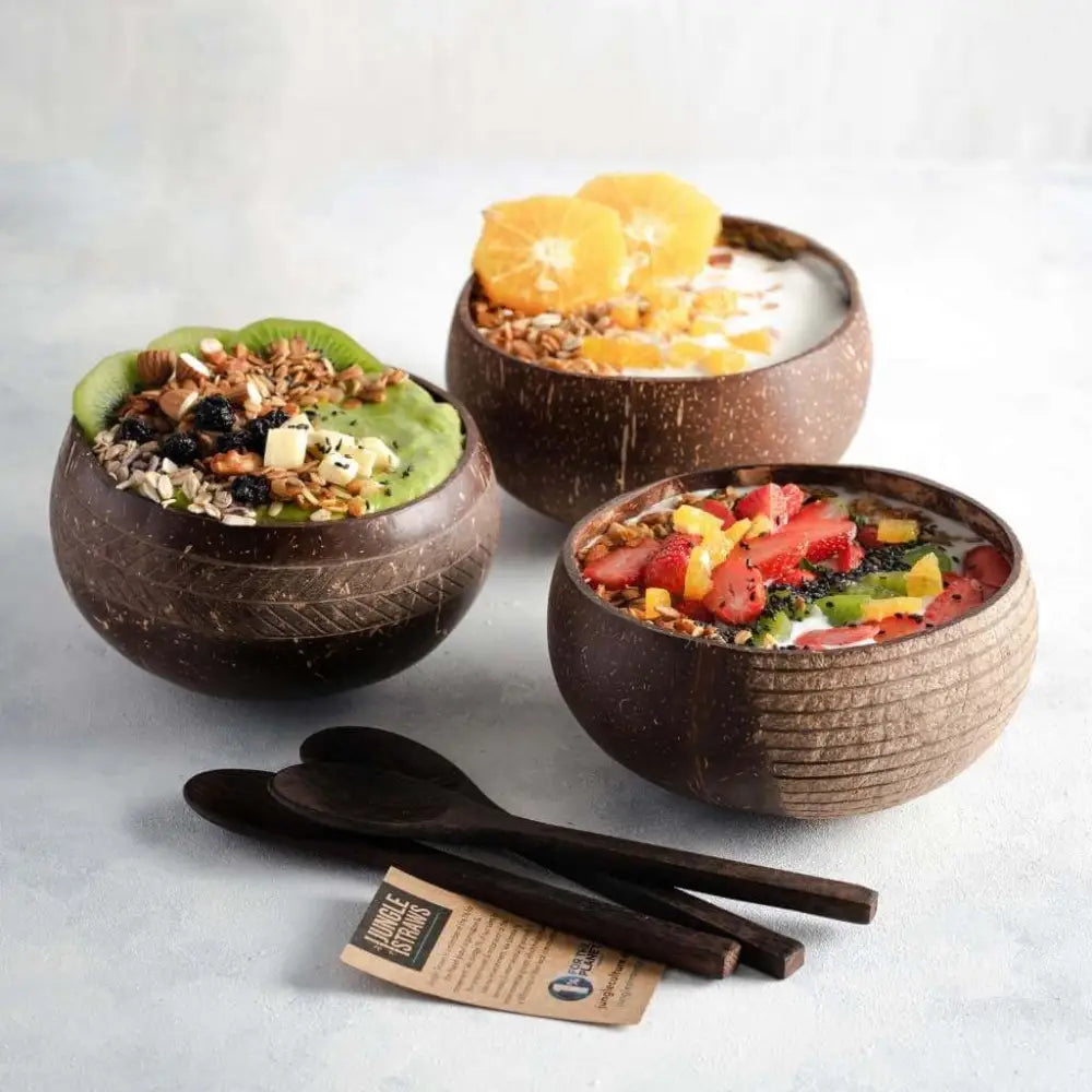 Kokosschalen-Set – handgefertigt plastikfrei & nachhaltig - Bowls & Cutlery