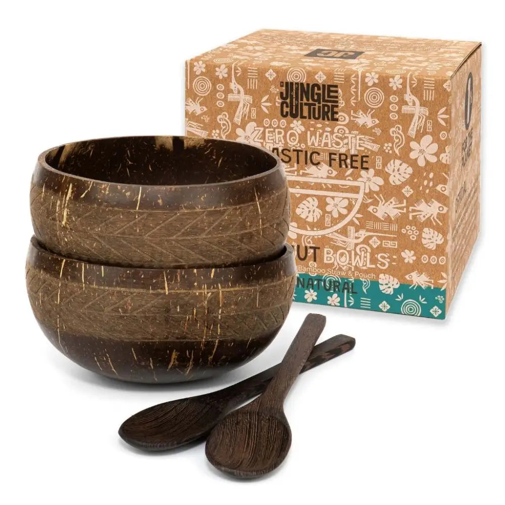 Kokosschalen-Set – handgefertigt plastikfrei & nachhaltig - Geometric - Bowls & Cutlery