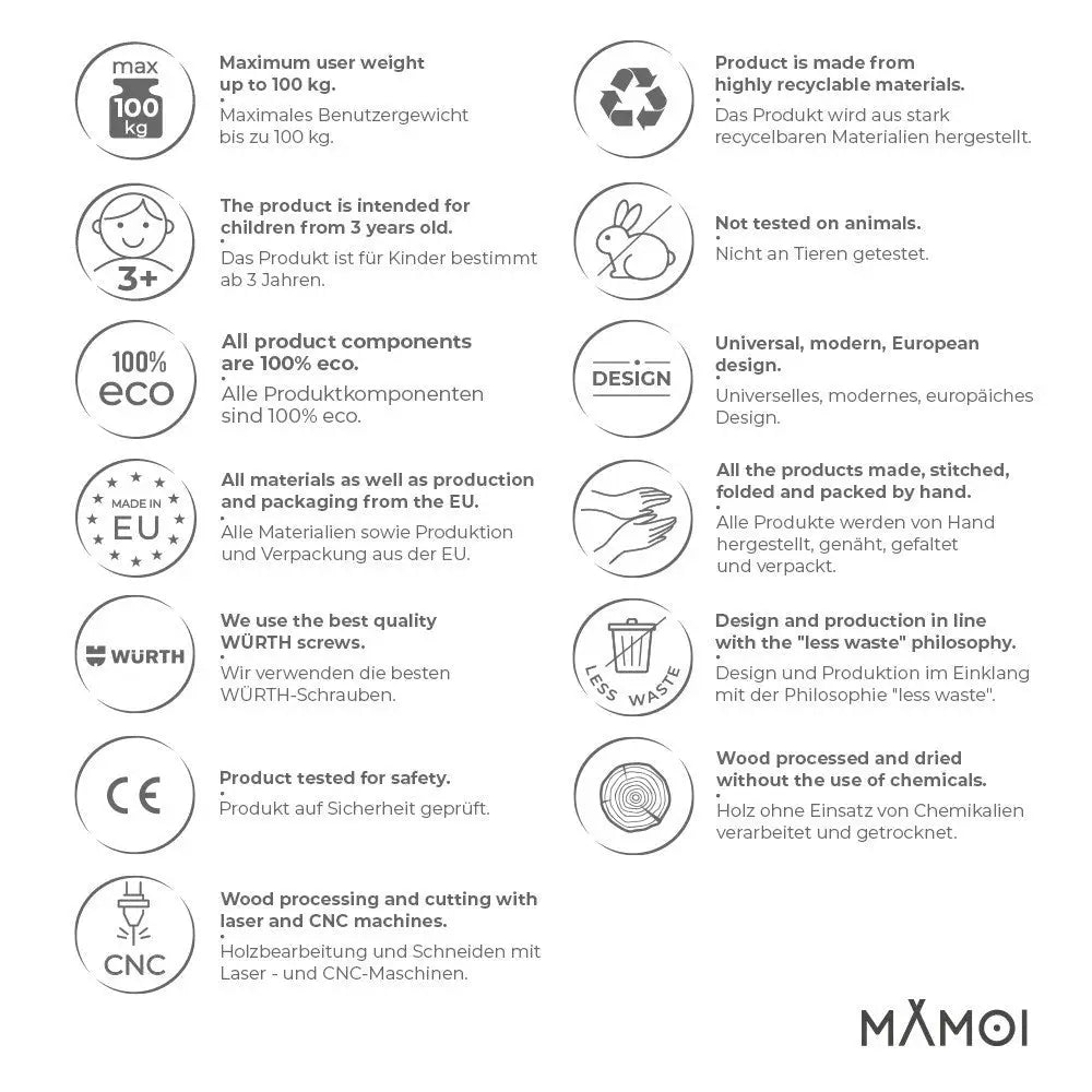 MAMOI® Holzschaukel - Babyschaukel