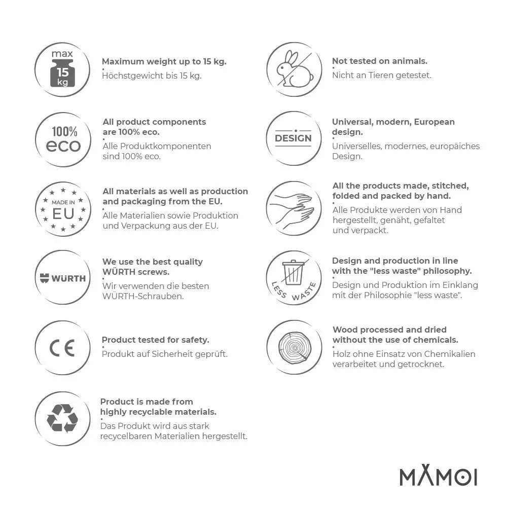 MAMOI® Kinder Montessori-Bücherregal aus Holz - Accessori