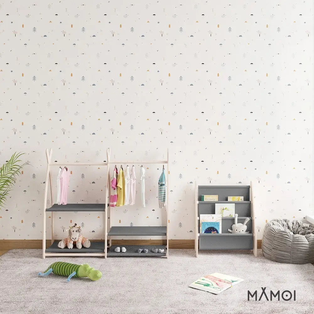 MAMOI® Kinder Montessori-Bücherregal aus Holz - Accessori