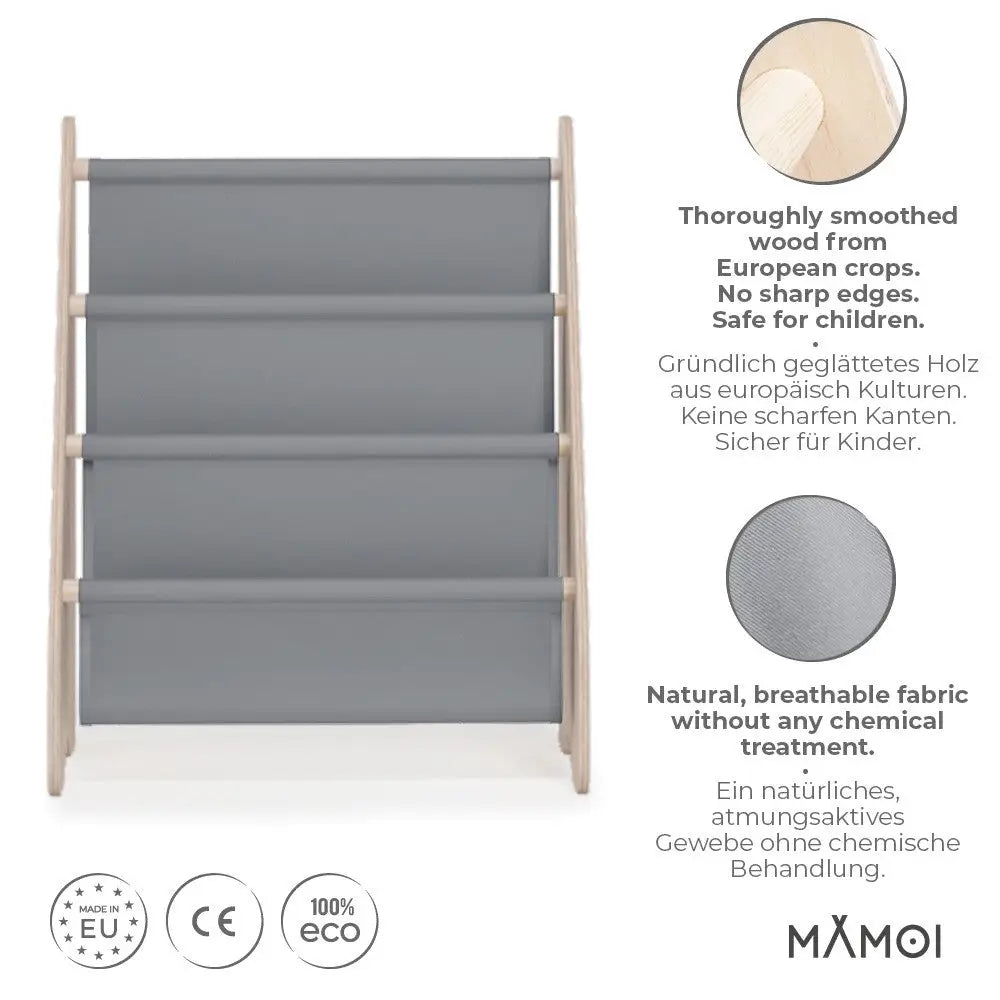 MAMOI® Kinder Montessori-Bücherregal aus Holz - Accessori