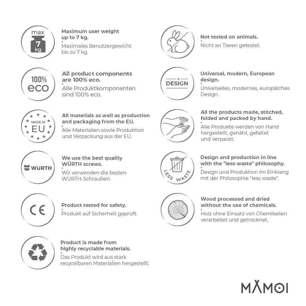 MAMOI® Kinder Montessori-Bücherregal aus Holz - Accessori