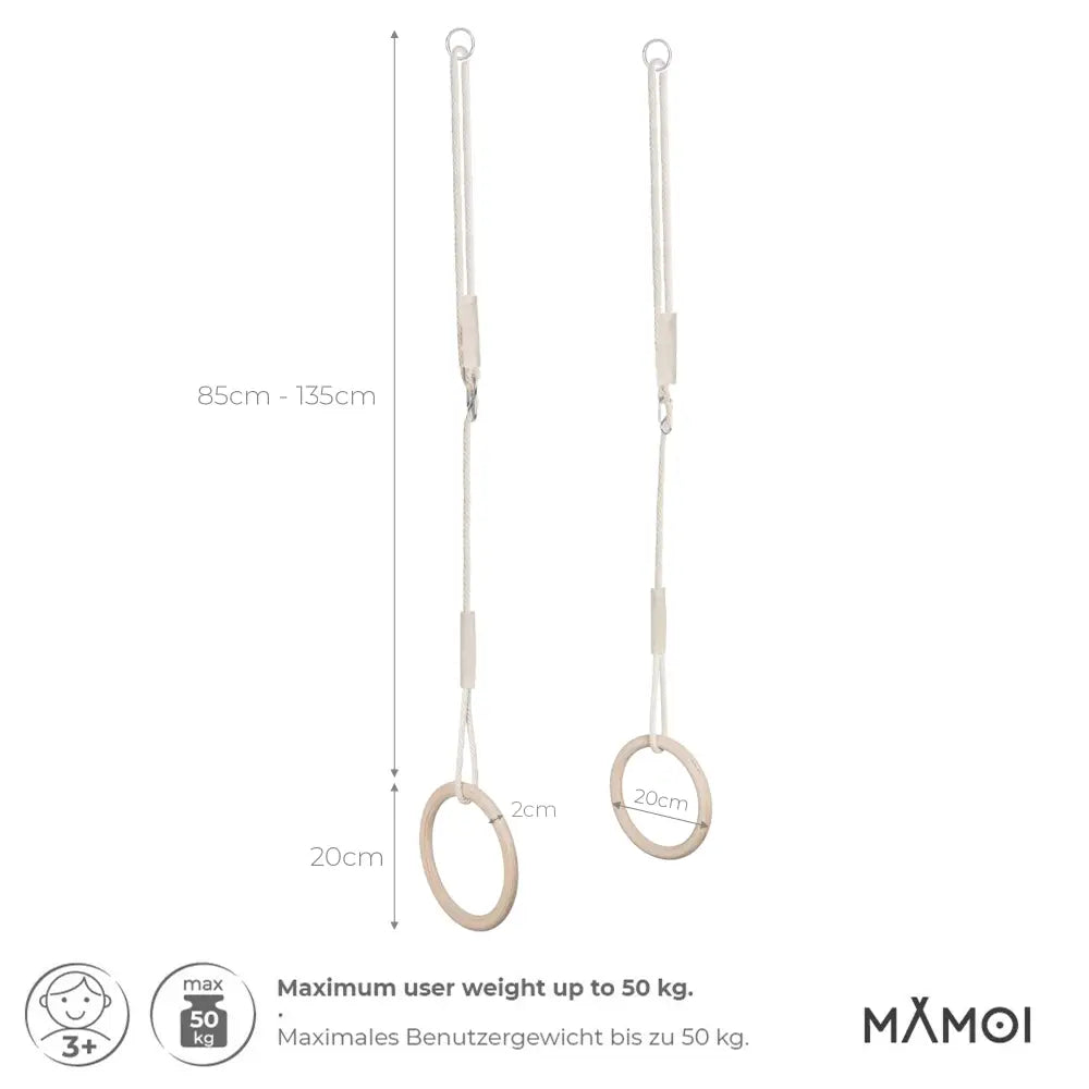 MAMOI® Trapezschaukel mit Turnringen - Babyschaukel