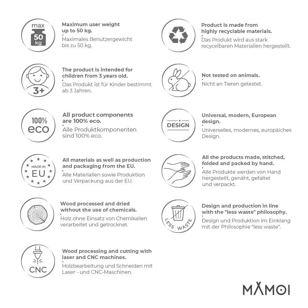 MAMOI® Trapezschaukel mit Turnringen - Babyschaukel