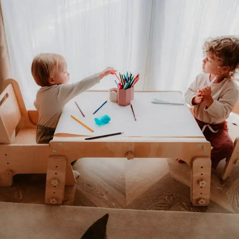 Montessori Tisch & Stuhl Set - Mitwachsendes Möbelset - Kids furniture