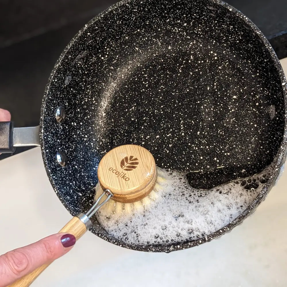 Mushroom Design Dish Brush with Replaceable Head | Natural Washing Up Brush - n/a