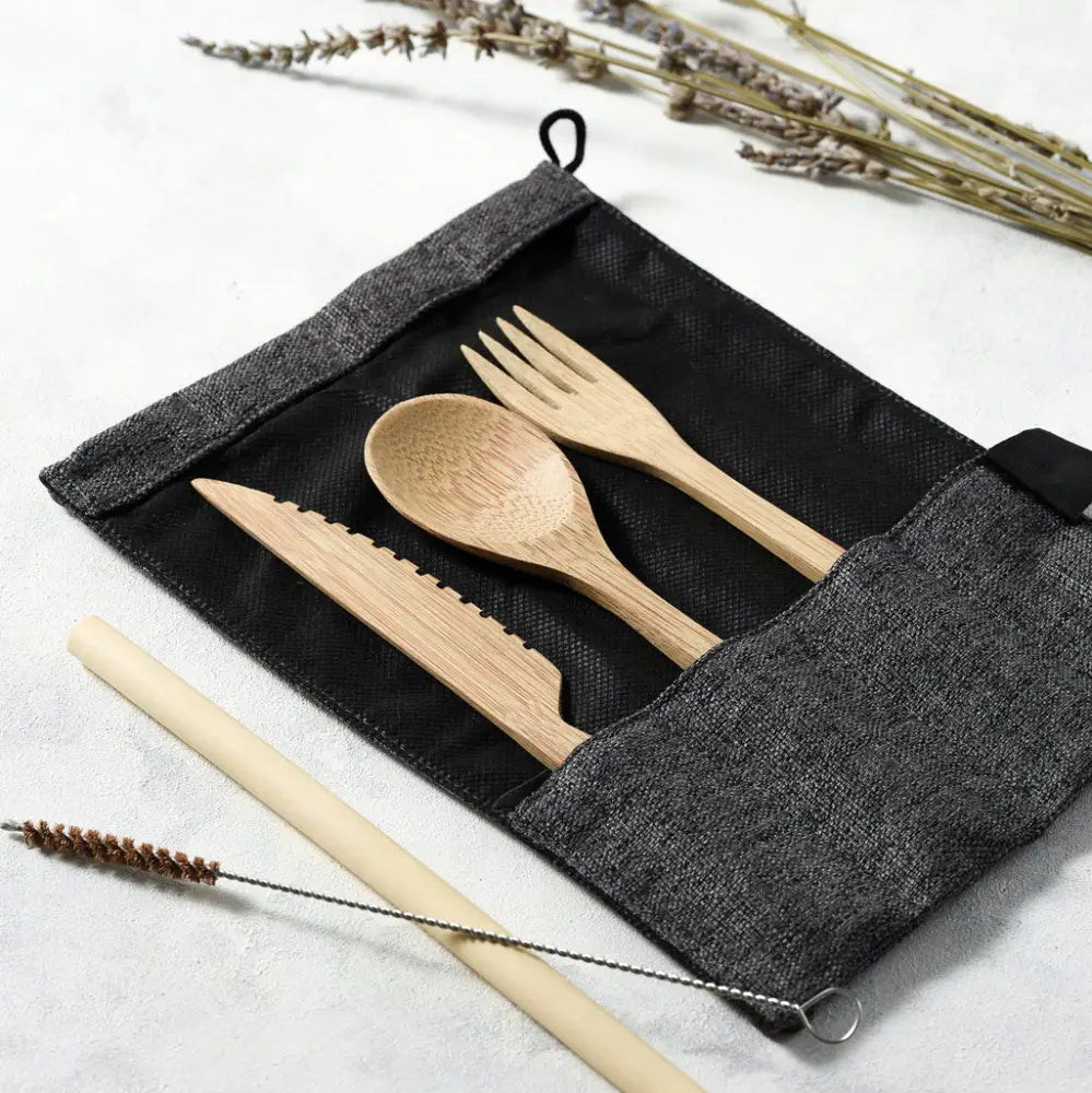Nachhaltiges Bambus-Besteckset - Slate - Bowls & Cutlery