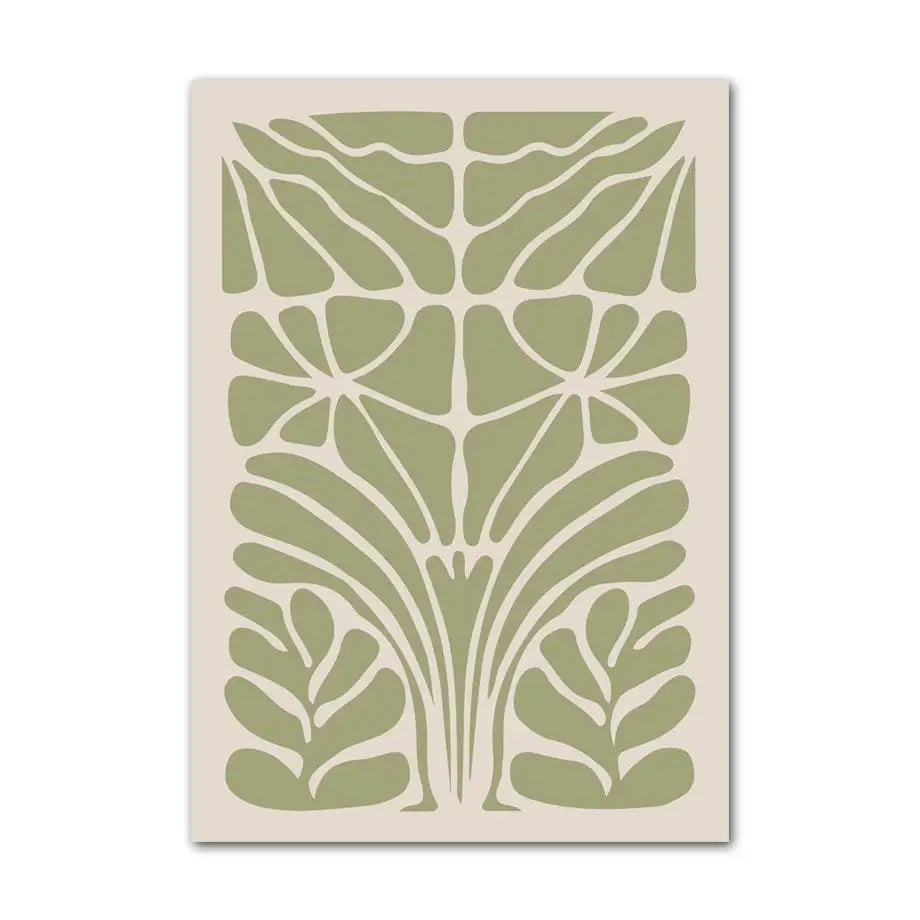 Poster Boho Abstrakt Berggrün – Wandbild auf Leinwand mit harmonischen Grüntönen - 13 x 18 cm / E - n/a