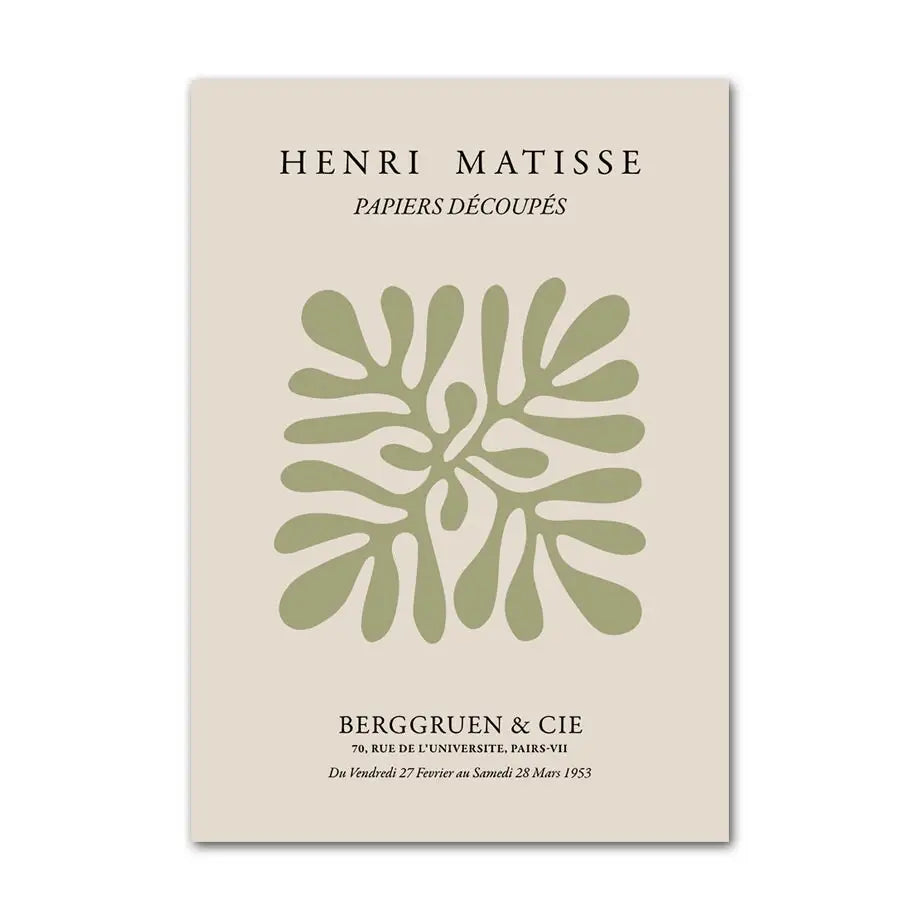 Poster Boho Abstrakt Berggrün – Wandbild auf Leinwand mit harmonischen Grüntönen - 13 x 18 cm / D - n/a