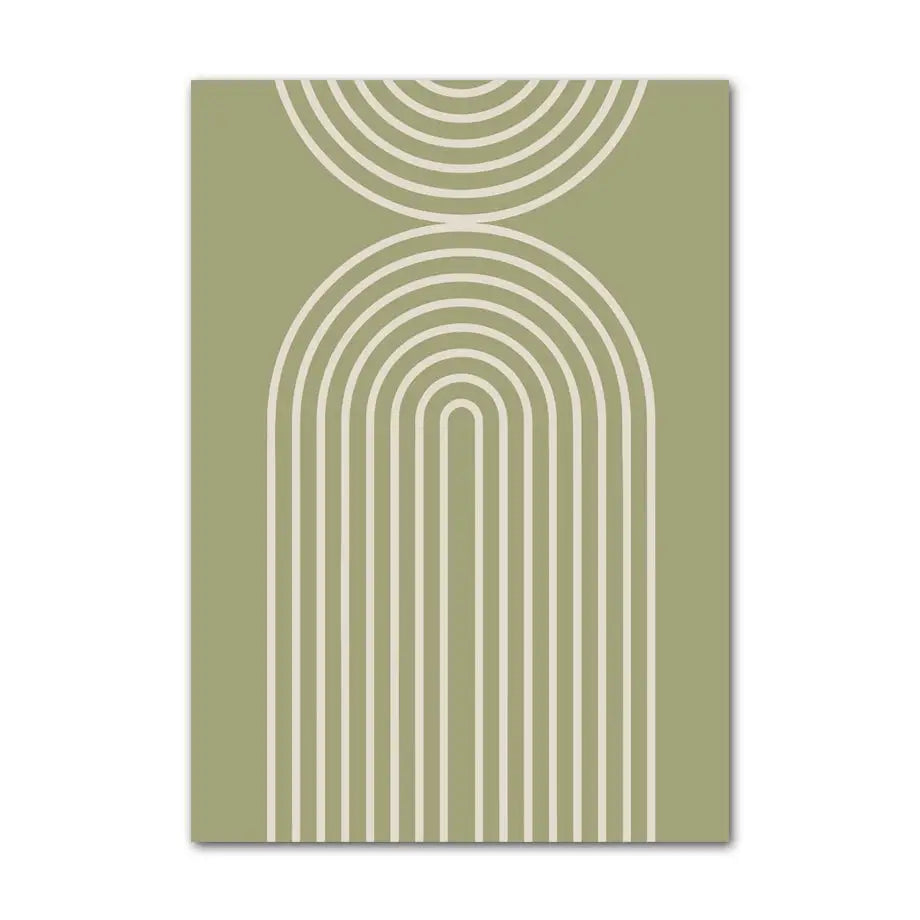 Poster Boho Abstrakt Berggrün – Wandbild auf Leinwand mit harmonischen Grüntönen - 13 x 18 cm / B - n/a