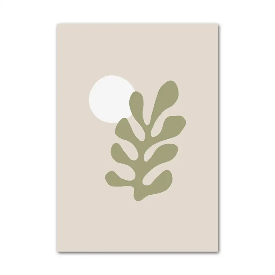 Poster Boho Abstrakt Berggrün – Wandbild auf Leinwand mit harmonischen Grüntönen - 13 x 18 cm / F - n/a