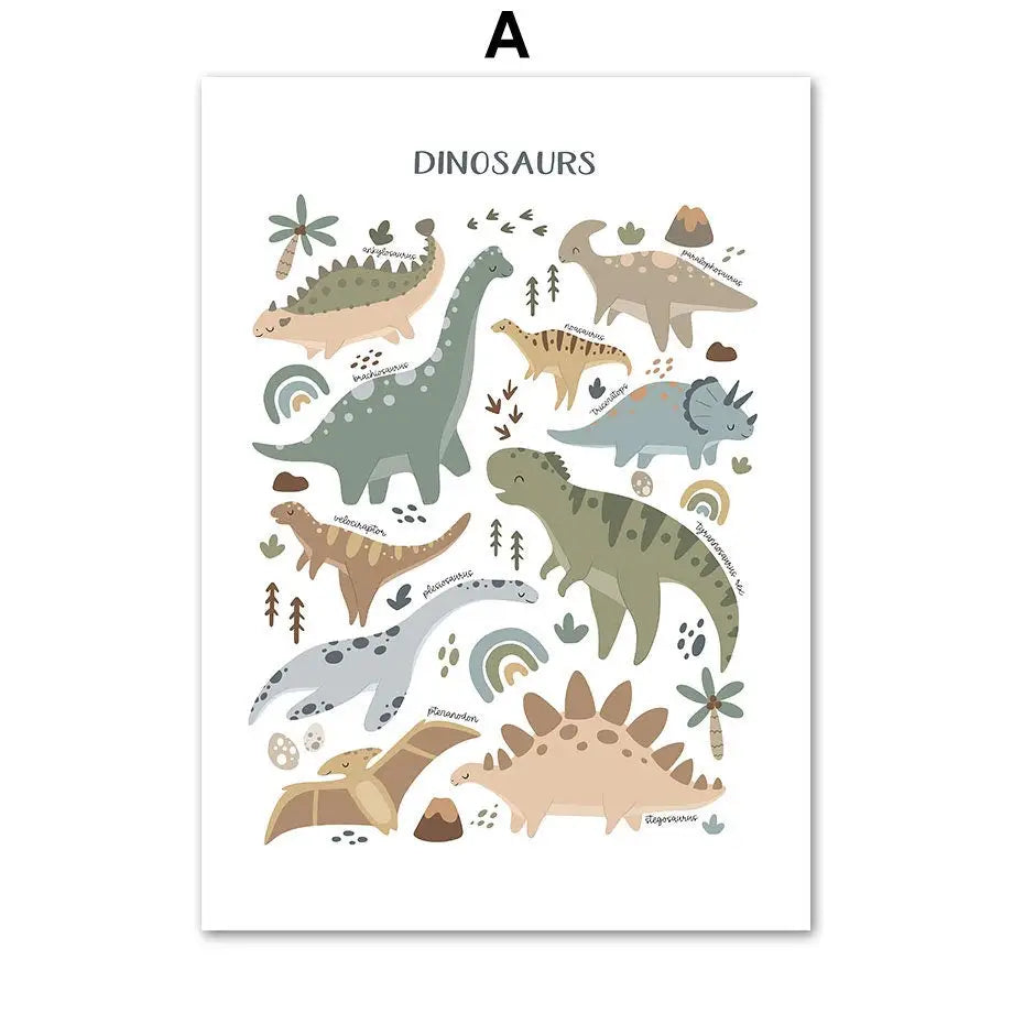 Poster Kinderzimmer - Dinosaurier-Alphabet - 10 x 15 cm / A - n/a