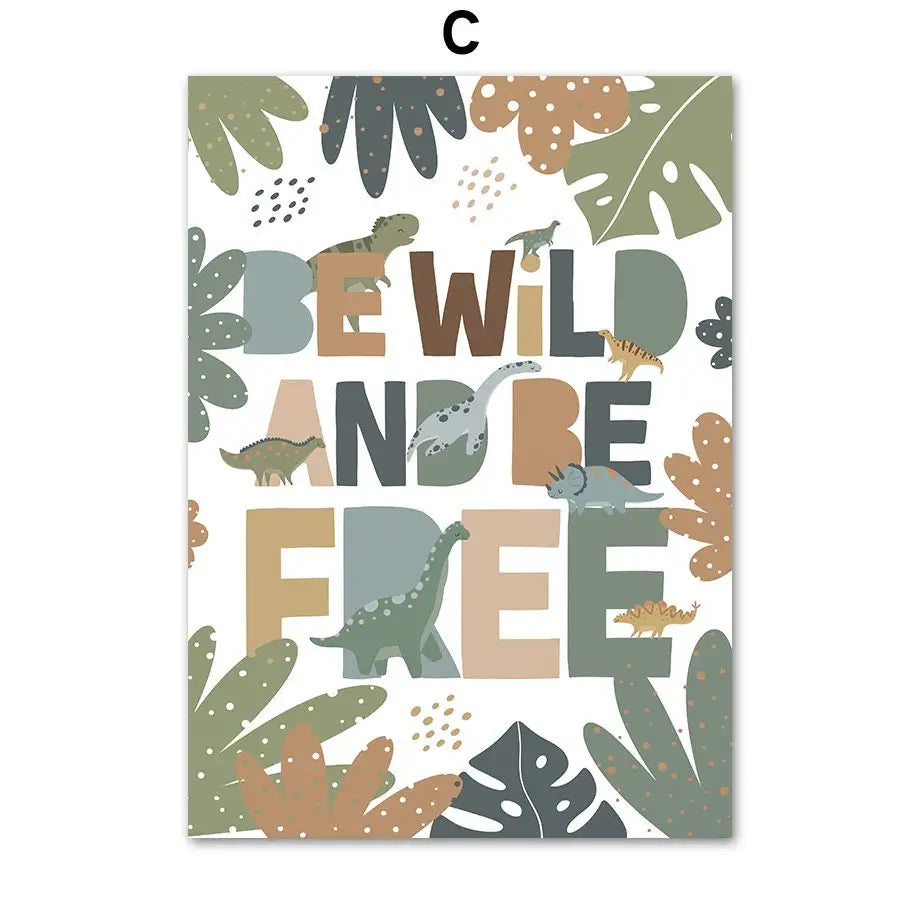 Poster Kinderzimmer - Dinosaurier-Alphabet - 50 x 70 cm / C - n/a