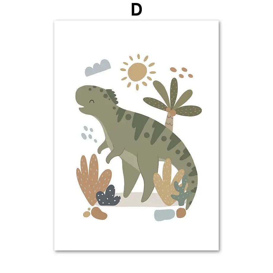 Poster Kinderzimmer - Dinosaurier-Alphabet - 50 x 70 cm / D - n/a