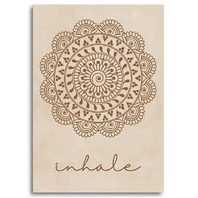 Poster Yoga - Einatmen Ausatmen Mandala - n/a