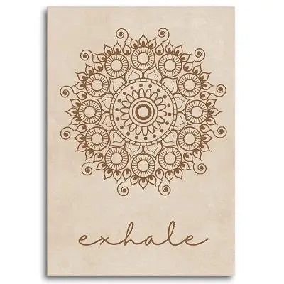 Poster Yoga - Einatmen Ausatmen Mandala - n/a