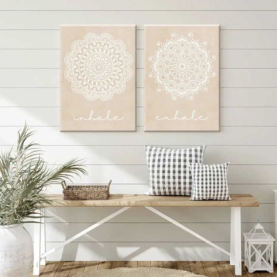 Poster Yoga - Einatmen Ausatmen Mandala - n/a