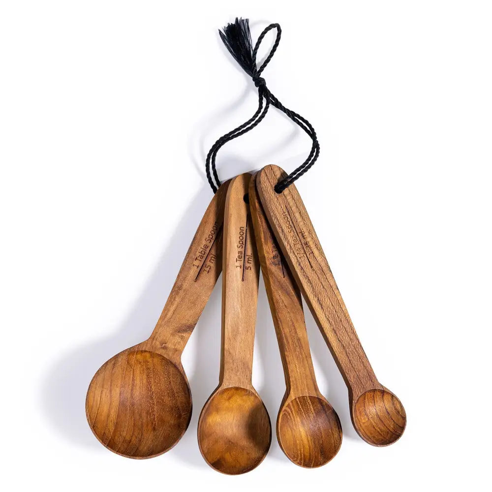Umweltfreundliche Messlöffel aus wiederverwertetem Teakholz - Measuring Cups & Spoons