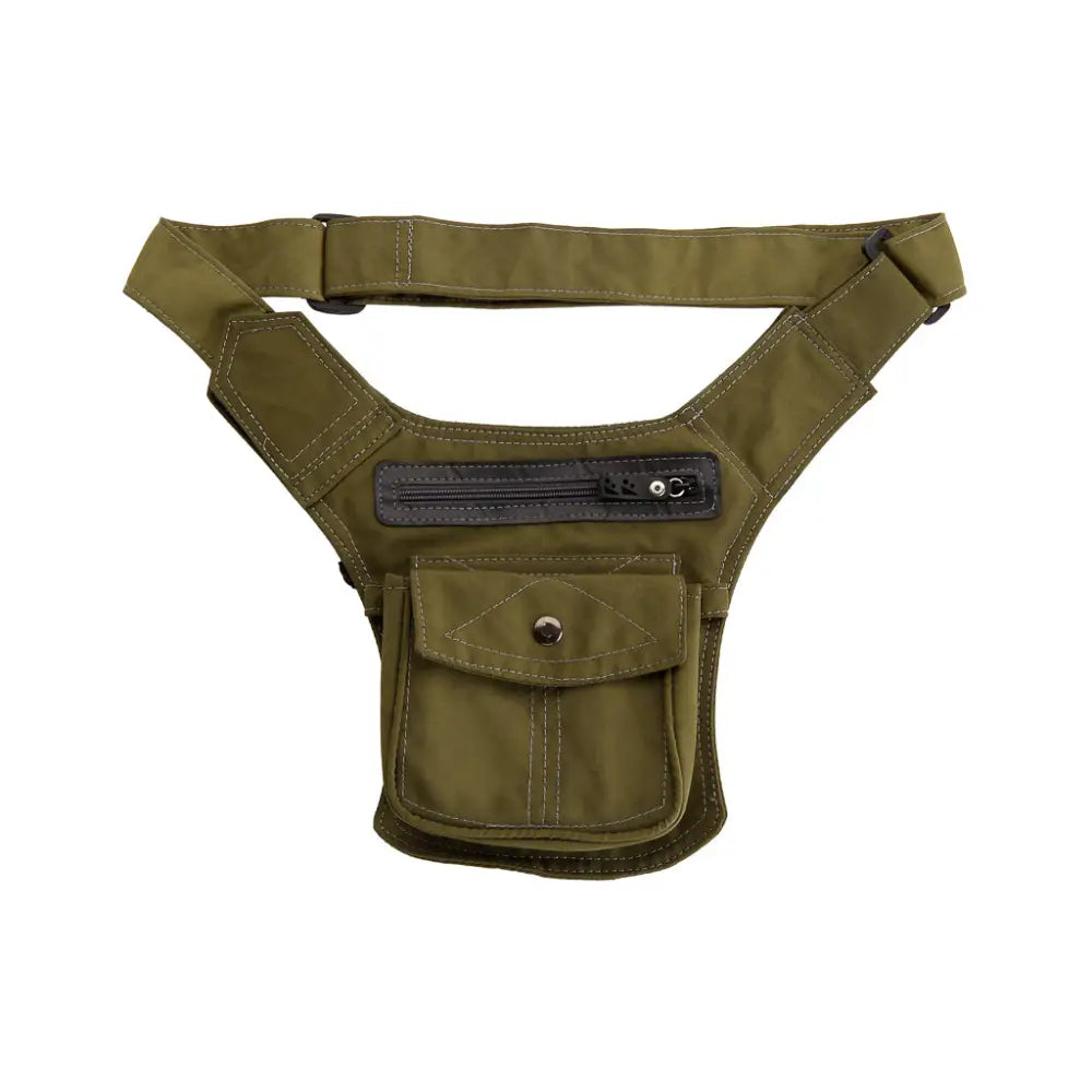 Umweltfreundliche & vegane Gürteltasche – Upcycling-Tasche aus Canvas - Olive - Bum Bags