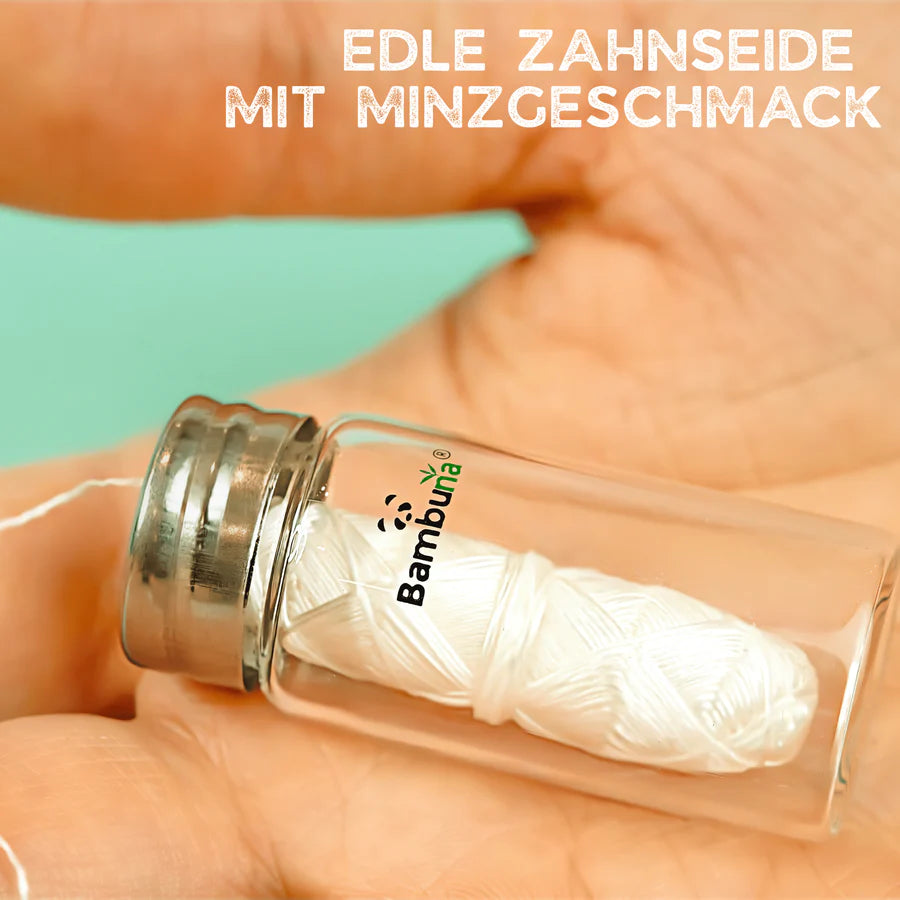 Vegane Zahnseide im Glas – plastikfrei & nachhaltig | Bambuna